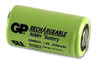 Dynamic Power GP BATTERIES - GP300SCH1A1P - BATTERY, NI-MH +TAGS SUB-C 1.2V, 2200MAH - Pack of 1