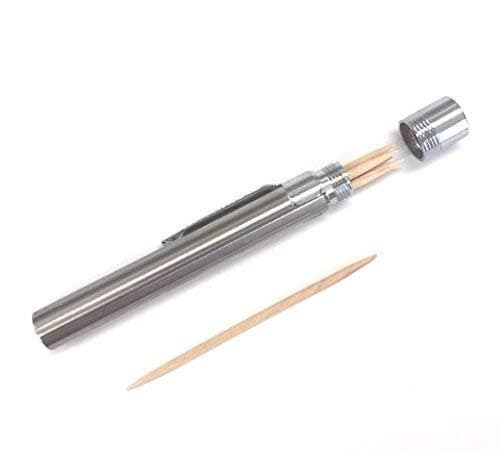 Bullseye Office Portable Stainless Steel Toothpick Holder - Mobile Toothpick Case - Easy To Carry In Your Pocket, Bag, and Much More