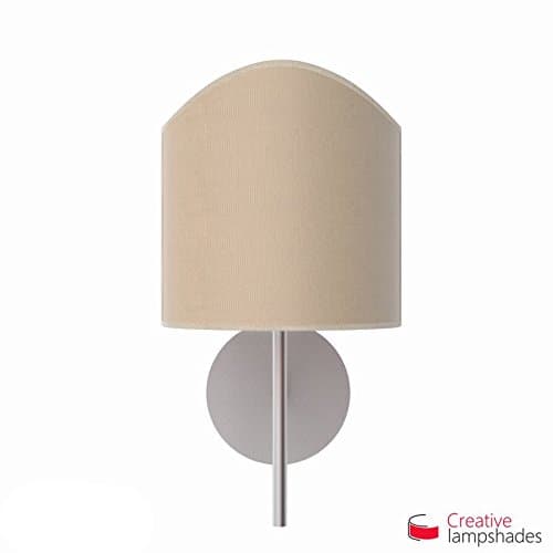 Scallop half cylinder lampshade for wall lamp Natural Jute covering - 2pcs Diam. 16cm - H. 16cm, E14 For Base