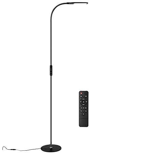 Floor Lamp Eye-Care Reading Standing Lamp, Zanflare Dimmable LED Floor Lamps for Living Room Bedroom, Remote Control Floor Light, 5 Color Temperatures, 5-Level Brightness, Timer Function