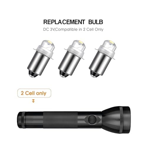 30 Lumen 3-Volt LED Replacement Bulb Flashlight Bulbs LED Torch Flashlight Bulb with 10 Year Lifespan, 41-1643 (3)