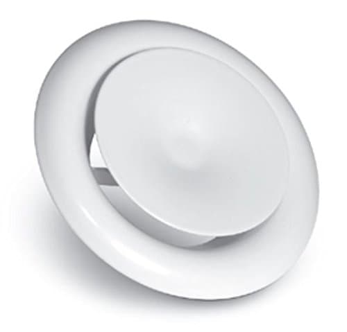 Steel supply air valve for ceiling and wall mounting; powder painted; white - all diameters (100mm)