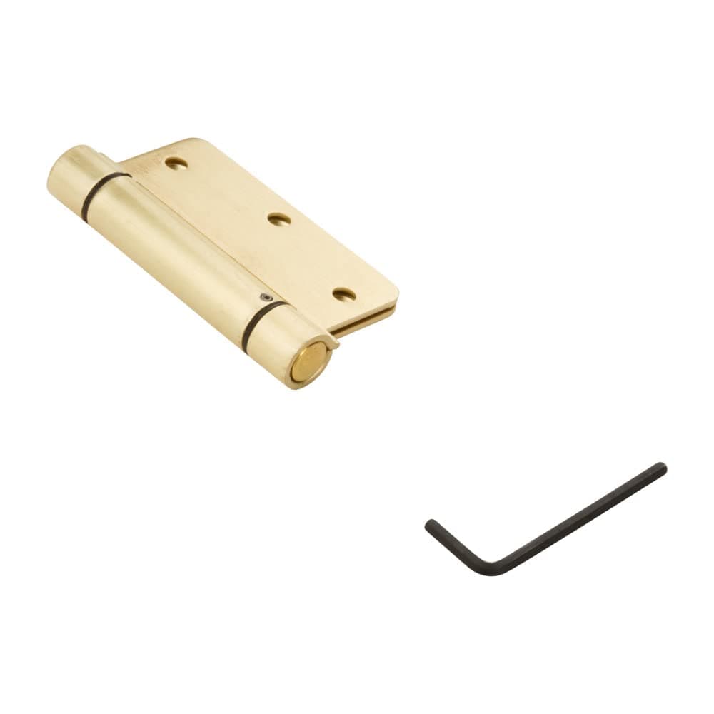 NationalHardware N185-199 V521 3-1/2 Inch Commercial Brass Adjustable Full Mortise Spring Hinge
