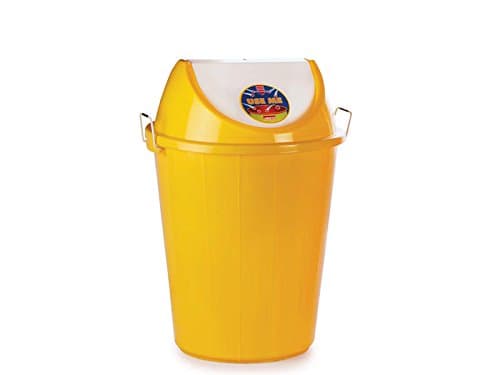 ARISTO Plastic Swing Garbage Waste Dustbin Trash Bucket 60 Liters Yellow Color Can Be Used For Garbage Waste Management (Wet&Dry)