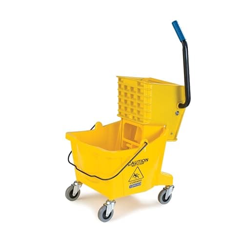 Carlisle Commercial Mop Bucket with Side Press Wringer (26 Quart Capacity, Yellow, 3690804)