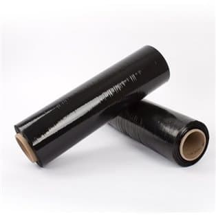 Pratt Plus APBM20805BK Polyethylene Opaque Color Standard Machine Length Blown Stretch Wrap, 5000' Length x 20" Width x 20.3 microns Thick, Black