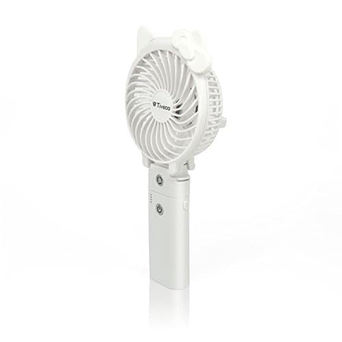 Tiveco Portable Handheld USB Rechargeable Fan With 3000mAh Power Bank - V3 White