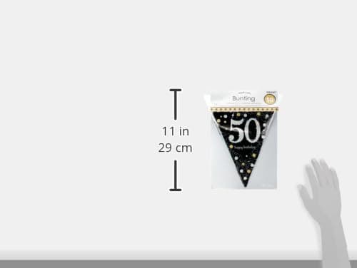 Amscan Pennant Banner 50 Sparkling Celebrations, Black/Gold