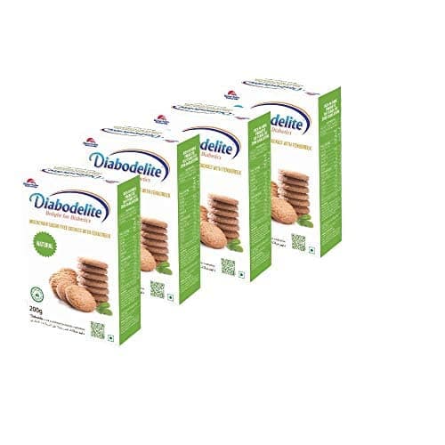 Diabodelite 200G Cookies Natural Flavour|Delight For Diabetics Multigrain Sugar-Free Digestive Cookies With Fenugreek|For Maintaining Optimum Balancing Blood Sugar|Low Gi,Rich In Fibre|Pack Of 4