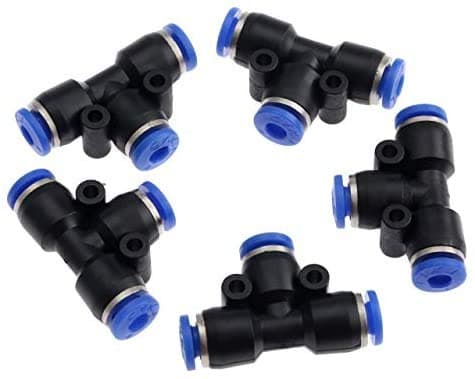 6mm 3way T Quick Joint Fitting connector Pneumatic T-Pipe connector air pneumatic fitting part PE6-6MM T-connector 5-PCS