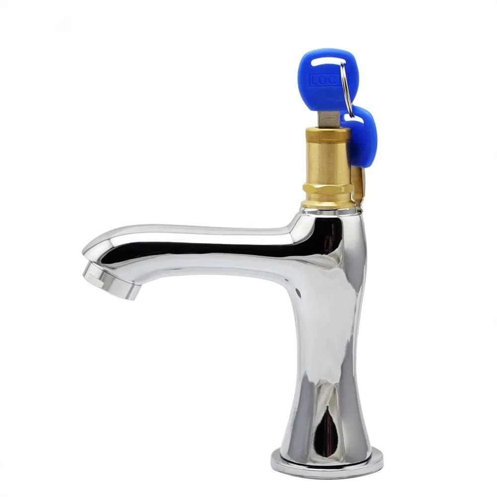 24x7 eMall Tap With Lock and Key, 1/2" Thread Water Pillar Cock, Lockable Faucet for Outdoor Garden, Brass Water Tap