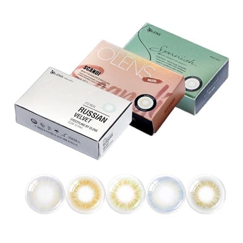 OLENS Monthly Color Contact Lens - 1Month Coloured Contact Lens (Monthly Disposable / 2Pcs), Russian Velvet Blue