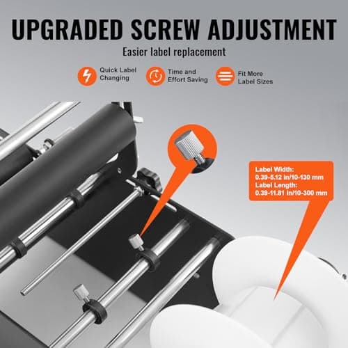 VEVOR Manual Round Labeling Machine, 15-20pcs/min, Bottle Label Applicator for Round Bottles, Adjustable Manual Round Bottle Labeler Suitable for Bottle Diameter 0.78-4.72 inches (with Pressing Bar)