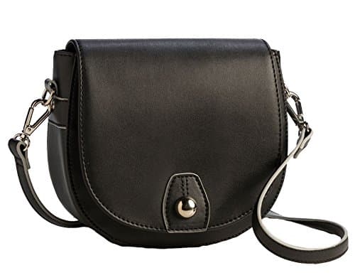 Sanis Enterprises7" H X 7.25" W X 2.25" L Black Saddlebag Cross Body Handbag w/RFID CC Pockets