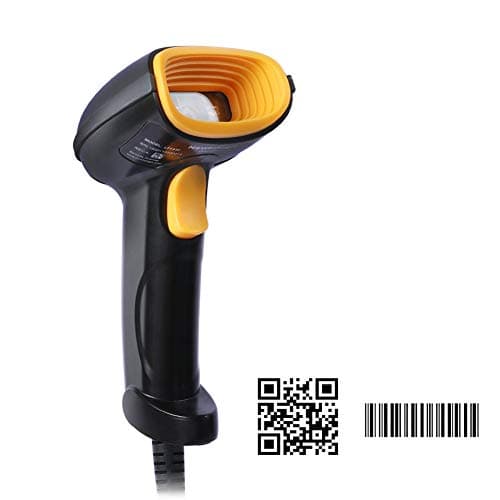 UK BONITOYS 1D 2D Barcode Scanner USB Wired Barcode Reader Portable CCD 1D/2D/QR/PDF417 Code Handheld Reader for Screen and Printed Bar Code Scanner, Works with Windows Mac and Linux PC POS (Yellow)