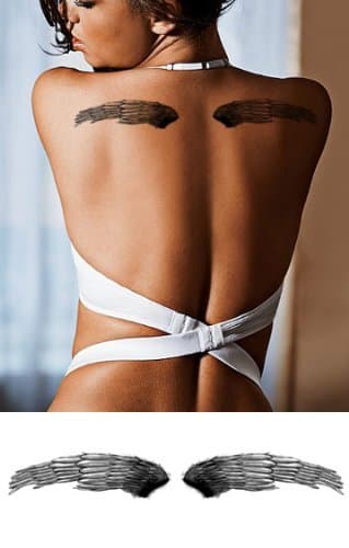 Elegant Temporary Tattoos, Sexy Shoulder, Neck, Arm Tattoo - Angel Wing