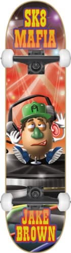 Sk8Mafia Brown Toe Up Skateboard - 8.19 w/Essential Trucks and Wheels