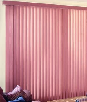Made-to-Order Super Saver Vertical Blinds, Fabric, 78W x 84H, Contrast Claret