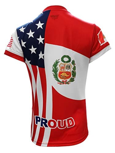 Arza Sports Peru and USA Women Jersey Color White/Red 100% Polyester with V Neck Large white