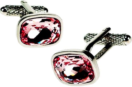 Swarovski Cufflinks with Pink Color Crystal