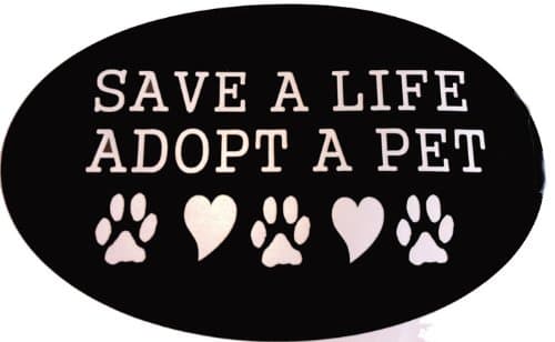 Save a Life Adopt a Pet Set of 2 Dog Cat Car Truck Decal Black Vinyl