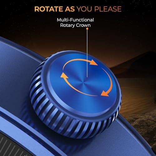 beatXP Flux 1.45" (3.6 cm) Ultra HD Display Bluetooth Calling Smart Watch, 415 * 415px, 60Hz Refresh Rate, Rotary Crown, 500 Nits, Health Tracking, 100+ Sports Modes (Blue)