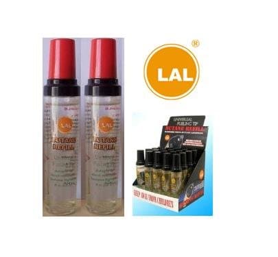 2 LAL Mini Butane Torch Lighter Refill Universal Fuel Tip refillable