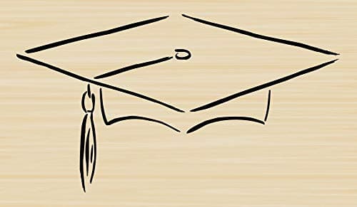 Brush Mortarboard Rubber Stamp by DRS Designs - Made in USA