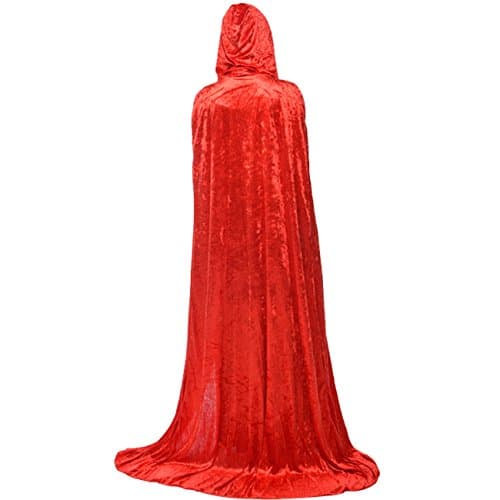 Gameyly Unisex Death Hooded Cape Halloween Velevt Full Length Cloak Cosplay Costumes