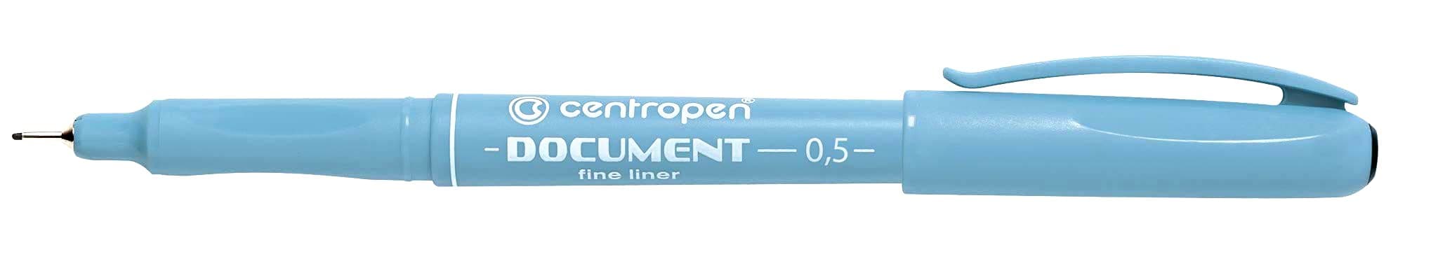 (Czech Republic Import) Centropen Document Fine Liner, Light-Fast, 0.5 mm, Black Ink (Pack of 10pcs)