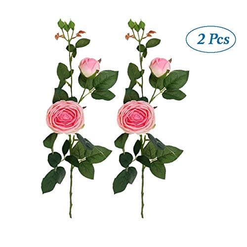 Skareop Artificial Flower Fake Rose Flowers Long Stem Single Flower Branch Bridal Wedding Bouquet Realistic Blossom Flower for Home Garden Party Hotel Office Decor 8 Colors