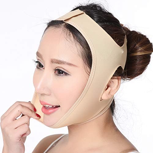 Face Lifting Slimming Belt, Facial Cheek V Shape Lift Up Thin Mask Strap Face Line Smooth Breathable Bandage (M)