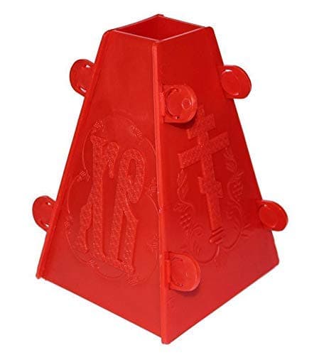 Red Russian Pascha Easter Xb Plastic Cheese Mold 6,3 inch Tall 1 KG