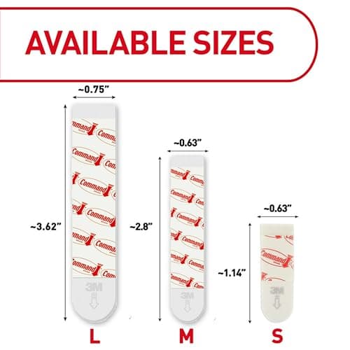 Command Replacement Adhesive Strips – 8 Small, 4 Medium, 4 Large, Damage-Free Hanging for Hooks and Clips, 16-Count (Pack of 2)