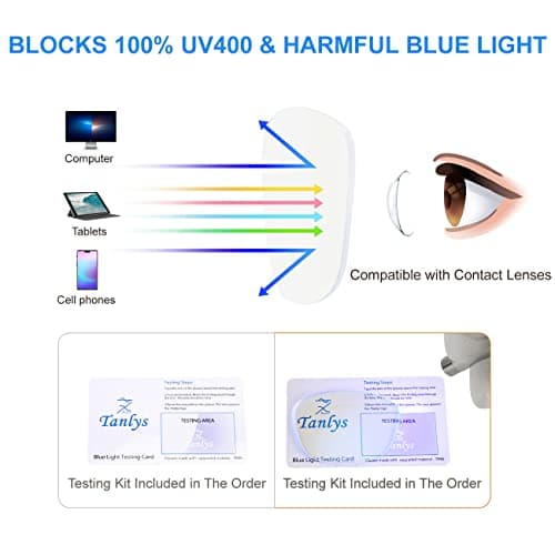 2 Pack Blue Light Blocking Glasses for Computer Eye Strain