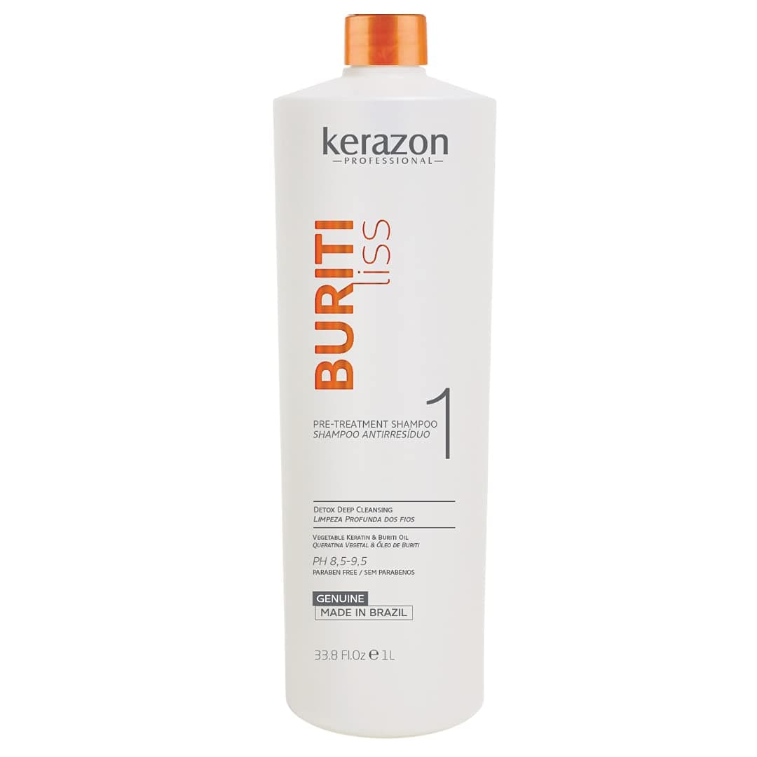 Brazilian Keratin Pre Treatment Shampoo Clarifying Anti-residue 33.8oz/1L Buriti Liss by KERAZON