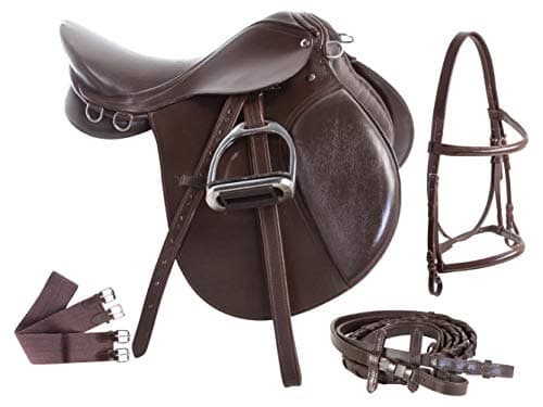 Acerugs Premium Eventing Brown Leather Show Jumping English Horse Saddle TACK Set