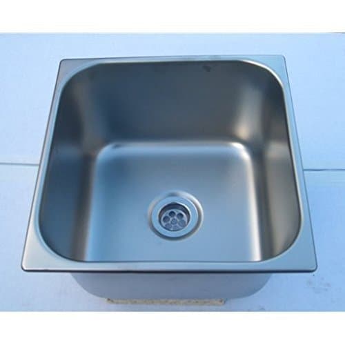 fin250s Inset Bowl 275mm Square Stainless Steel bar Sink or ice Safe