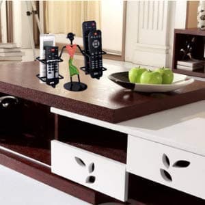 D&V Engineering Metal Stylish Lady Design Tabletop Remote Holder/Stand/Organiser | Living Room Showpiece for TV, AC, DVD, DTH Remotes | Holds 4 Remotes (Pink & Green)