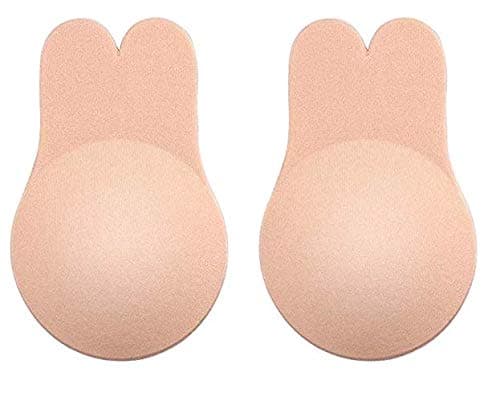 Amanana Breathable Strapless Self Adhesive Reusable Invisible Push-up Bra Skin Colour (A)