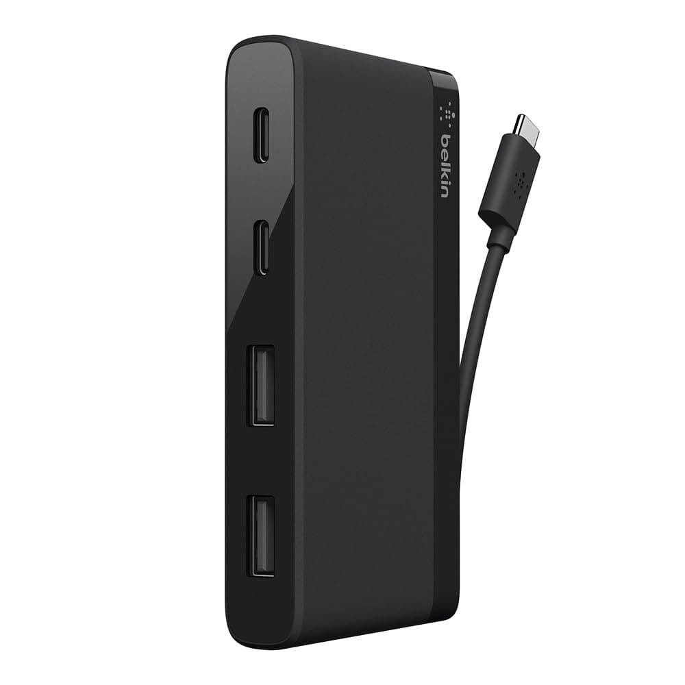 4-Port USB C Hub - Ultra Portable Design - USB Type C Hub Docking Station With Two USB C & Two USB A Ports - USB Hub Connects Via USB C Cable - USB Adapter - No Pass-Through Charging