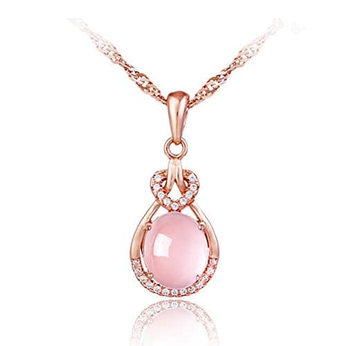 Rose Quartz Pendant Necklace wire wrapped in Sterling Silve