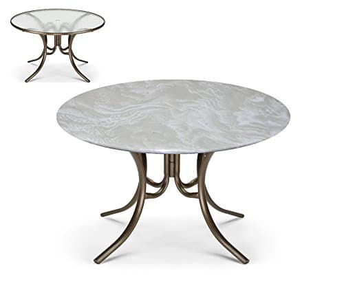 Bistro Round Fitted Tablecover for Glass Tables up to 35" Dia. for Round Tables and Patio Tables. Color Glass (Gray)