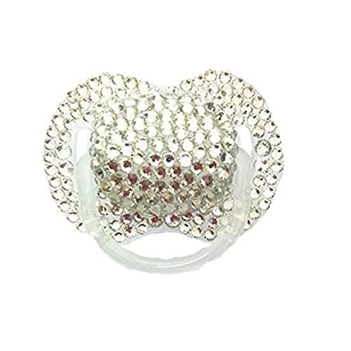 Dollbling Custom Unique Sparkle Silver Rhinestones Crystals Baby Pacifier,1PC