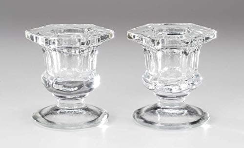 Darice Clear Glass Taper Candle Holders: 2.25" Tall, 2 Pack
