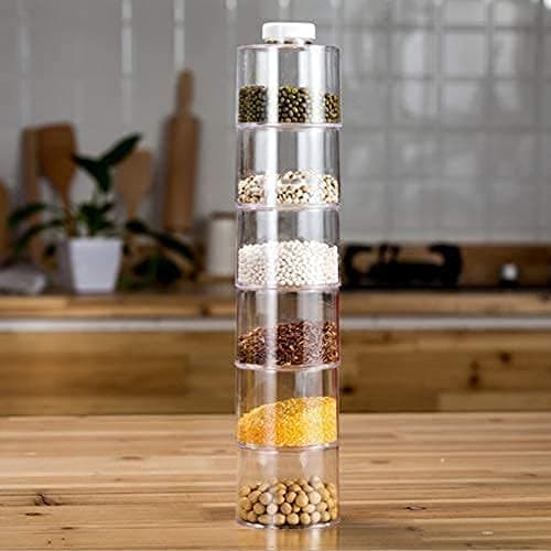 Ritmo 6 PCS Spice Jar Pepper Shaker Box Spice Tower Herb Spice Tools Transparent Seasoning Cans Kitchen Rack Condiment Bottle || Transparent Material