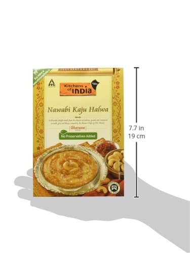 Kitchens of India Nawabi Kaju Halwa, ITC Ready to Eat Indian Sweet Dish, Just Heat and Eat, 200gm