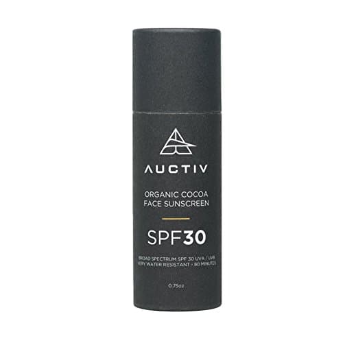 Auctiv – Organic Face Sunscreen, SPF 30 Non-Nano Zinc Oxide Sunscreen Stick, Made with Certified Organic Beeswax, Cocoa Powder and Extra Virgin Olive Oil (Cocoa, All Skin Types)