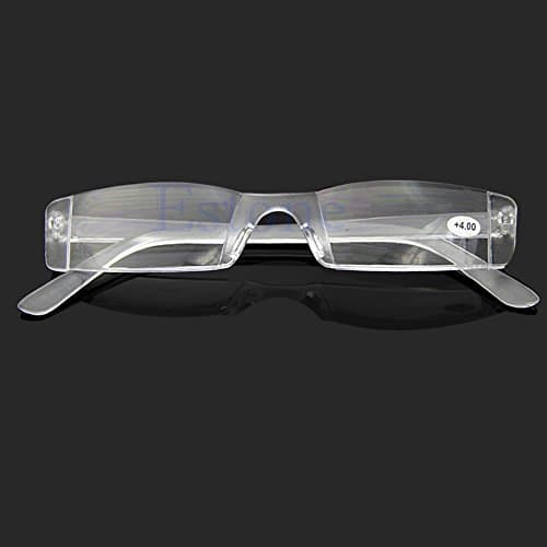 Kope Clear Rimless Eyeglasses Reading Glasses Presbyopia Glasses 4.00 Diopter
