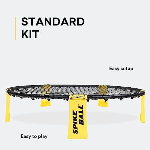 Spikeball 1 Ball Game Set - As Seen on Shark Tank - Played Outdoors, Indoors, Yard, Lawn - Includes Playing Net, 1 Ball, Drawstring Bag, And Rule Book - Great Gift for Boys, Girls, Teens, Kids, Family